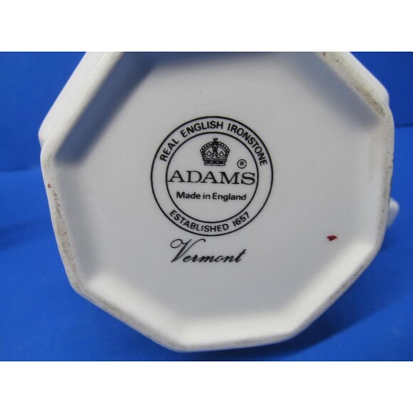 Adams Ironstone Vermont Covered Sugar Dish And Creamer Excellent Cond - Picture 7 of 15